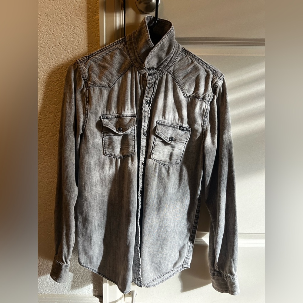 Grey button up shirt